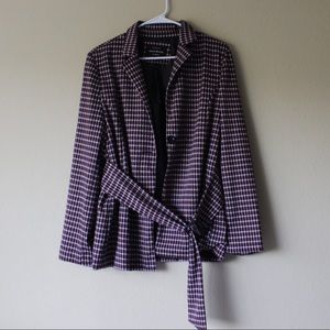 Burgundy patterned wool jacket
